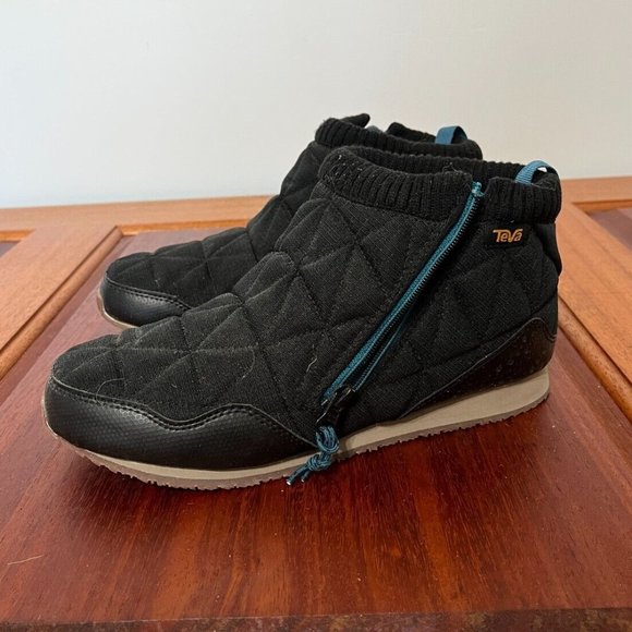 Teva Other - Teva ReEmber Mid Moc Boots Black Blue Mens Size 9 Quilted Slipper Shoe